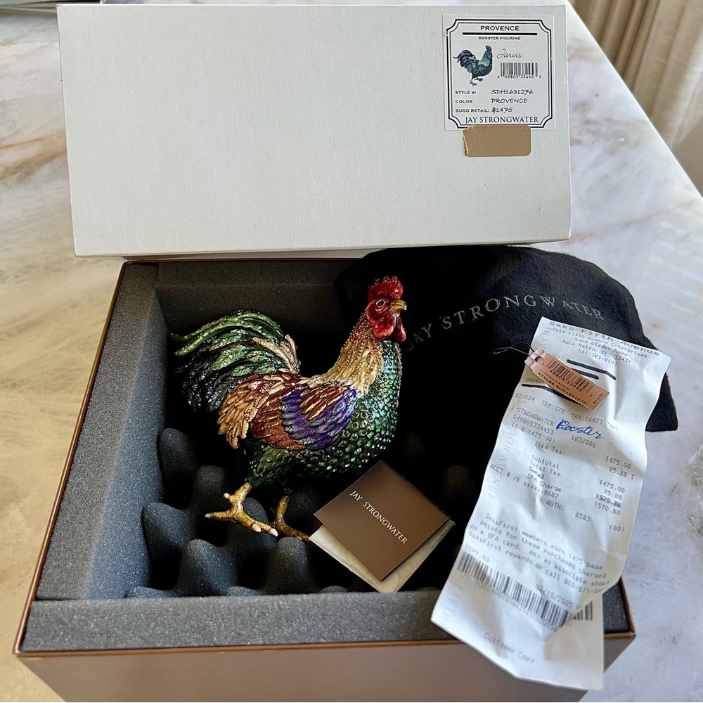 JAY STRONGWATER Collectors Jarvis Provence 6.5” Rooster with Bonus Display Stand - Picture 3 of 15